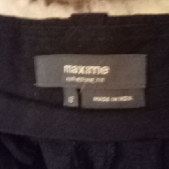 NWOT Maxime Katherine Fit Black Wool Long Trousers sz 12 - Picture 3 of 6